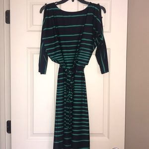 Navy and green dress